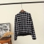 Zara เสื้อนอก เสื้อคลุมลายตาราง พื้นดำ เนื้อผ้าหนังไก่ แบรนด์ZARA ดำ