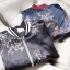 Standard issue เสื้อแจ็คเก็ต เสื้อนอก เสื้อคลุม เสื้อเบสบอล ผ้าไหม งานSTANDARD ISSUE แต่งลายปัก สไตล์วินเทจ น้ำเงิน