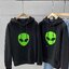 Disney เสื้อวอร์มฮู้ด แขนยาว สีดำ สกรีน ALIEN เอเลี่ยน งาน BALENCIAGA บาเลนเซียก้า ดำ