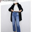 Zara เสื้อเฟอร์กันหนาว หมวกฮู้ด เสื้อขน FLUFFY Coat แบรนด์ Zara ดำ / เบจ