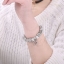 สร้อยข้อมือ Diy สไตล์ Pandora สร้อยข้อมือวัยรุ่น สไตล์ คุณหนู ร้อยเม็ด บีด สีเงิน พร้อม จี้หัวใจ ฝังเพรช CZ AAA ของขวัญพิเศษ 562367