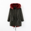 BERSHKA เสื้อโค้ท โค้ทฮูท กันหนาว เสื้อparka ฮูท กันหนาวสีเขียว แบรนด์เนมBERSHKA แต่งเฟอร์ สีแดง ซับขนอุ่นสีแดง งานสวย มากคะ Size XS/S/M/L/2L/3L เขียว เฟอร์แดง