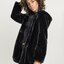 Zara เสื้อเฟอร์กันหนาว หมวกฮู้ด เสื้อขน FLUFFY Coat แบรนด์ Zara ดำ / เบจ