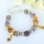 สร้อยข้อมือ Diy สร้อยข้อมือ Charm สไตล์ Pandora เงิน สลับ ทอง สลัก Best Friend เหมาะสำหรับ ให้วันเกิดเพื่อน ฝังคริสตัล อเมทิส สีม่วง หรู 6042295