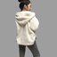 Forever21 เสื้อเฟอร์กันหนาว หมวกฮู้ด เสื้อขน แบรนด์ forever21 (FLUFFY COAT) ขาว