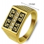แหวนผู้ชาย แหวนทอง 18 K ออกแบบ หน้าแหวน สี่เหลี่ยม ลายแบบ อียิปต์ ติดเพชร เรียง 5 เม็ด แหวนผู้ชาย สวย ๆ ใส่ไปงาน 508935