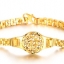สร้อยข้อมือทอง 18 K สร้อยข้อมือผู้หญิง ออกแบบ คล้าย นาฬิกาทอง สายแบบ นาฬิกา เส้นเล็ก ลายดอกไม้ มีหน้าปัดกลม สวยเก๋ 434014