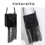 Tintoletto กระเป๋า สะพายข้าง กระเป๋า แฟชั่น แต่งพู่ สไตล์คาวบอย สีดำ แบรนด์เนม เสปนสุดหรู TINTORETTO แท้ งานสวย แบบเก๋เริ่ดมากๆคะ ดำ