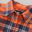 เสื้อเชิ๊ตลายสก๊อตส้ม ยี่ห้อ PAUL FRANK ไซส์ S ผ้าสักหลาดเนื้อหรู