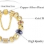 สร้อยข้อมือ Diy สไตล์ Pandora สร้อยข้อมือทอง ผู้หญิง ใส่ออกงาน สไตล์ วัยรุ่น มีระดับ ร้อย Charm ติดเพชร CZ สุดหรู สลับ Glass Beads สีดำ 773237