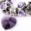 สร้อยข้อมือ Diy สไตล์ Pandora แต่ง ชาร์ม จี้เงิน ธีม หิมะ กวางเลนเดียร์ สลับคริสตัล สีชมพู สีม่วง ห้อยจี้หัวใจ คริสตัลแท้ สุดหรู ของขวัญให้แฟน 451313