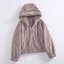 Zara เสื้อเฟอร์กันหนาว หมวกฮู้ด เสื้อขน แบรนด์zara สำเนา ดำ