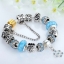 สร้อยข้อมือ Diy สไตล์ Pandora สร้อยข้อมือ ผู้หญิง Snow Theme สีฟ้า ฝัง เพชร คริสตัล ออสเตเรีย สีฟ้า ชาร์มเงิน เพิ่ม สีทอง เพิ่มความหรูหรา 68120
