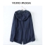 Vera moda เสื้อแจ็คเก็ต เสื้อคลุมฮูทสีน้ำเงินกรม เสื้อนอก แนวๆเท่ห์ แบรนด์VERA MODA งานสวย เท่ห์มากคะ Size S/M/L/XL น้ำเงินกรม