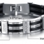สร้อยข้อมือผู้ชาย แบบหรู ดีไซน์ Stainless Steel ผสมผสานกับ Silicone แท้ สีดำ อย่างลงตัว ของขวัญให้แฟนสุดหรู มีระดับ 340556