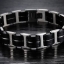 สร้อยข้อมือผู้ชาย แบบหรู Titanium Steel ผสม Silicone แท้ แฟชั่น ยุโรป ดีไซน์ ดูเป็นรูปตัว H เงิน สลับดำ สุดคลาสสิค ของขวัญแทนใจ ให้แฟน 848427