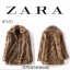 Zara เสื้อโค้ทเฟอร์ โค้ทขนสัตว์ แบรนด์เนม ZARA สีน้ำตาล ขนนุ่ม งานสวย พรีเมี่ยมมากเลยคะ งานช็อปแท้100% คะ SIe S/M/L สำเนา น้ำตาล