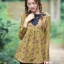 เสื้อ แขนยาว ลายดอก งานเกาหลี ลายดอก สีโทนเหลือง งานสวย หรูคะ Size M