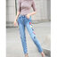Topshop กางเกงยีนส์ กางเกงทรงตรง แต่งลายปักดอกไม้ เนื้อผ้าสวยทิ้งตัว topshop ยีนส์