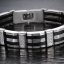 สร้อยข้อมือผู้ชาย แบบหรู ดีไซน์ Stainless Steel ผสมผสานกับ Silicone แท้ สีดำ อย่างลงตัว ของขวัญให้แฟนสุดหรู มีระดับ 340556