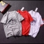 เสื้อยืดคอกลม สีขาวสกรีนลาย L/XL ขาว