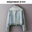 Highway jean เสื้อยีนส์ แจ็คเก็ตยีนส์ฟอก แต่งเซอร์ งาน HIGHWAY JEAN สวยเท่ห์มากคะ Size S/M/L/XL สำเนา ยีนส์