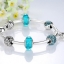 สร้อยข้อมือ Diy สไตล์ Pandora กำไลข้อมือผู้หญิง กำไลเงิน ร้อย Glass Bead สีฟ้า สลับ คริสตัลแท้ สุดหรู รูปหัว พร้อม จี้เพชร หัวใจ 599553