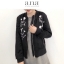 เสื้อแจ็คเก็ต JACKET เนื้อผ้าไหม แนวญี่ปุ่น งาน A.N.A a new approach แต่งลายปักดอก สีดำ สวย แนว มากคะ SIZE S/M/L/ ดำ