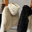 Page one เสื้อเฟอร์กันหนาว หมวกฮู้ด เสื้อขน Fluffy coat แบรนด์ page One สำเนา ดำ