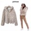 เสื้อเฟอร์กันหนาว หมวกฮู้ด เสื้อขน Fluffy coat แบรนด์ pimkie ดำ