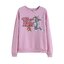 Disney เสื้อสเวตเตอร์ Disney แขนยาว สีชมพู ลายTom &Jerry เนื้อผ้า สีเทา สกรีน สำเนา สำเนา