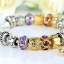 สร้อยข้อมือ Diy สร้อยข้อมือ Charm สไตล์ Pandora เงิน สลับ ทอง สลัก Best Friend เหมาะสำหรับ ให้วันเกิดเพื่อน ฝังคริสตัล อเมทิส สีม่วง หรู 6042295
