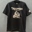 Oil leak เสื้อยืดแขนยาว คอกลม เสื้อยืด Triumph สีดำ ลายสัญลักษณ์ อังกฤษ ผู้ชาย แบรนด์ OIL LEAK Size M/L/XL สำเนา ดำ
