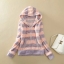 เสื้อกันหนาว แต่งหมวกฮูท ขนฟู ลายทาง ชมพูม่วงอ่อน ซิบหน้า สีหวาน ใสๆคะ Size M