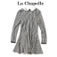 La chapelle ชุดเดรสคอบัว ชุดเดรสตารางขาวดำ งานแบรนด์LA CHAPELLEแท้ งานสวย ละเอียดมากคะ สำเนา ขาวดำ