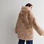 Zara เสื้อเฟอร์กันหนาว หมวกฮู้ด เสื้อขน FLUFFY Coat แบรนด์ Zara ดำ / เบจ