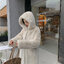 Zara เสื้อเฟอร์กันหนาว หมวกฮู้ด เสื้อขน FLUFFY Coat แบรนด์ Zara ดำ / เบจ