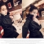 เสื้อแจ็คเก็ตหนัง สไตล์เสื้อแก๊งค์สีดำ แต่งซิบแขน สวยเท่ ไซส์ S/M/L ดำ
