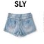 Sly กางเกงยีนส์ขาสั้น ยีนส์ฟอกแต่งเซอร์ SLY Demim ยีนส์