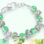 สร้อยข้อมือ Diy สไตล์ Pandora สร้อยข้อมือ ผู้หญิง Hand made ร้อย คริสตัล แท้ ลายดอกไม้ คริสตัล กลม ห้อยจี้หัวใจ แทนใจ 814030