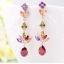 ต่างหู ตุ้มหู ระย้า ตกแต่ง คริสตัลแท้ Austrian Crystal ลายหยดน้ำ น้ำงาม อัญมณี สีสดใส แดงทับทิม เขียวมรกต สวยหรู ใส่ออกงาน ดูดี มีระดับ 913744