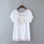 เสื้อยืด แต่งด้ายปัก ดอกไม้ สไตล์ หวานๆ สีดำ