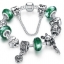 สร้อยข้อมือ Diy สไตล์ Pandora สร้อยข้อมือ ผู้หญิง Glass Bead สีเขียว สลับ ชาร์ม กระต่าย หัวใจ สลัก Best Friend ของขวัญให้เพื่อน สนิท 828291