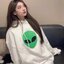 Disney เสื้อวอร์มฮู้ด แขนยาว สีดำ สกรีน ALIEN เอเลี่ยน งาน BALENCIAGA บาเลนเซียก้า ดำ