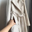 Stradivarius เสื้อโค้ท กันหนาว TRENCH COAT ยาว สีเบจครีม พร้อมสายคาดเอว