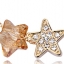 สร้อยคอ ผู้หญิง สร้อยคอ คริสตัลแท้ Swarovski จี้รูปดาวคู่ ติดเพชร CZ AAA คริสตัล สีส้ม อัญมณี บุษราคัม ของขวัญให้แฟน สุดหรู 896585