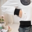 เสื้อแจ็คเก็ต เสื้อคลุม เสื้อกันหนาวทรงเบสบอล สีดำ แต่งขอบขาว แขนเอวจั๊มพ์ size L