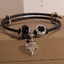 สร้อยข้อมือ สายหนังแท้ สีดำ ผสมผสาน สร้อยข้อมือสไตล์ pandora ตกแต่งด้วย หัวจิ้งจอก ฝังเพชร สุดหรู 294037