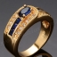 แหวนทอง แหวนผู้หญิง ฝังเพชร พลอย สีน้ำเงิน Sapphire 10KT ออกแบบ ไทยโบราณ คล้าย ตัวงู ล้อมด้วยเพชร แหวนสวย ๆ ฝังอัญมณี ใส่ออกงาน 319892
