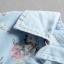 เสื้อเชิ๊ตยีนส์ แขนสั้น แต่งกระดุมผ้า สียีนส์ซีดน่ารักมากคะ สินค้างาน ญี่ปุ่นคะ sizeM